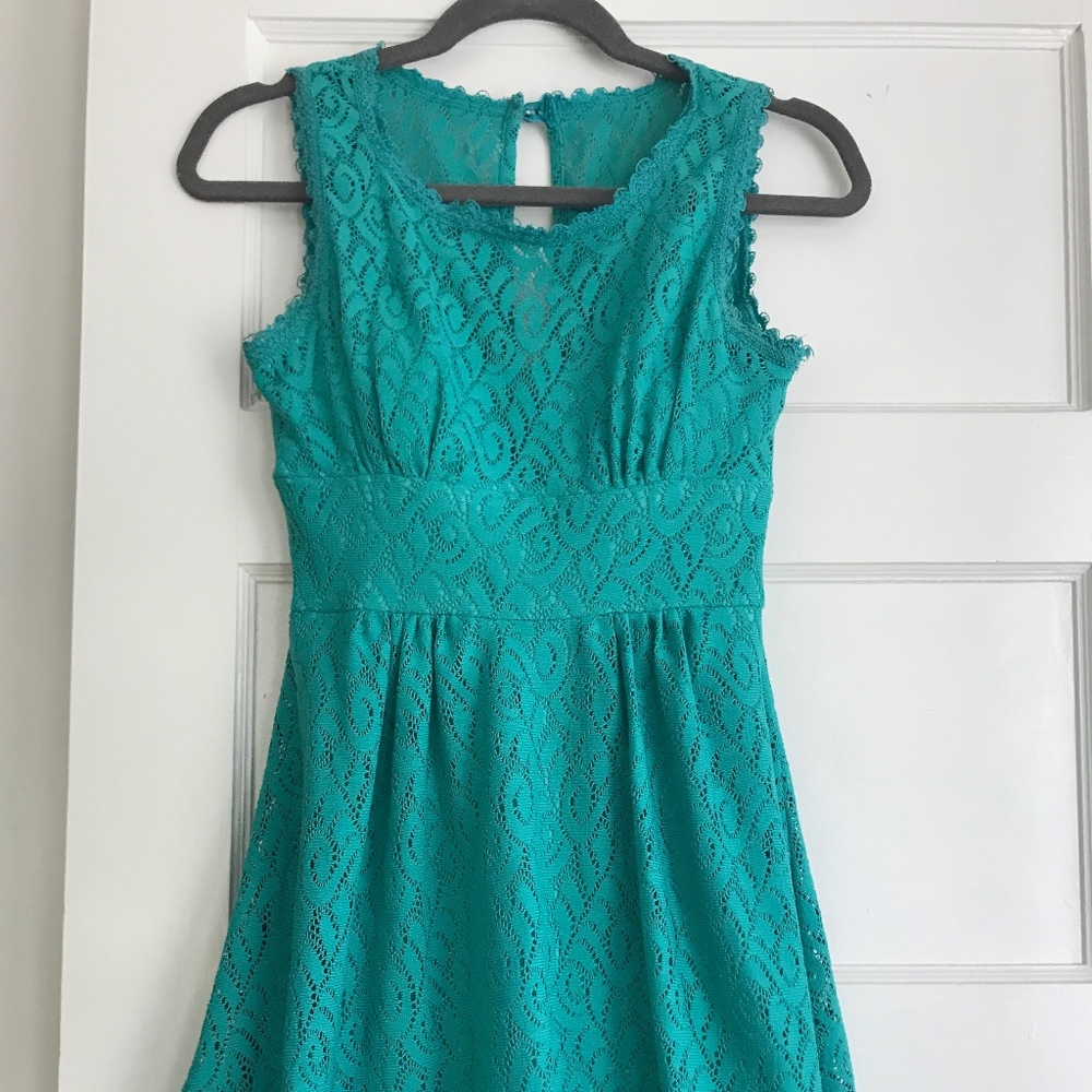 Teal lace Dress